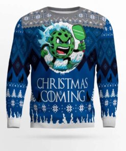 Alternative view of 2025 Christmas Is Coming Pickleball Ugly Sweater