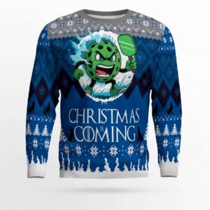 Alternative view of 2025 Christmas Is Coming Pickleball Ugly Sweater