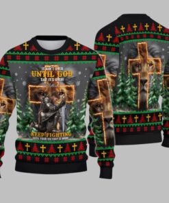 2025 Christmas It Ain't Over Until God Says It's Over Christmas Ugly Sweatshirt  