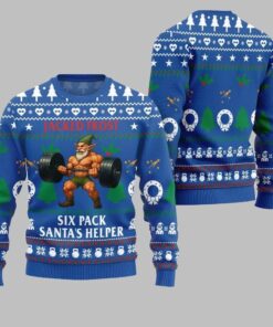 2025 Christmas Jacked Frost Six Pack Santas Helper Ugly Christmas Sweater  