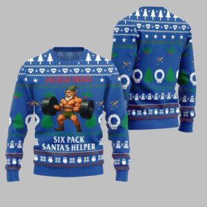 2025 Christmas Jacked Frost Six Pack Santas Helper Ugly Christmas Sweater - Grishko.com