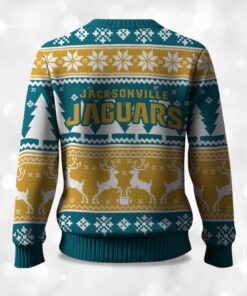 Alternative view of 2025 Christmas Jaguars Reindeer Football Ugly Sweater