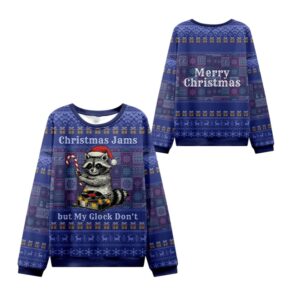Alternative view of 2025 Christmas Jams But Glock Don't Ugly Sweater - Grishko.com