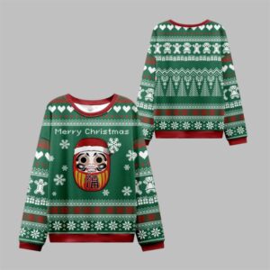 2025 Christmas Japanese Daruma Ugly Christmas Sweater - Grishko.com