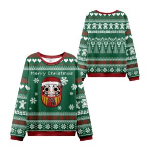 Alternative view of 2025 Christmas Japanese Daruma Ugly Christmas Sweater - Grishko.com