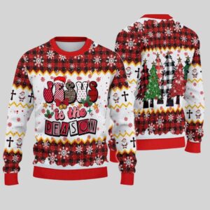 2025 Christmas Jesus Is The Reason Ugly Sweatshirt - Grishko.com
