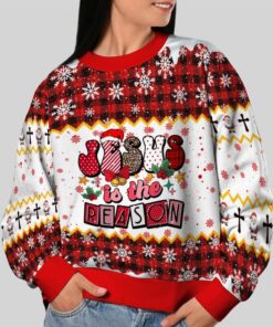 Alternative view of 2025 Christmas Jesus Is The Reason Ugly Sweatshirt  