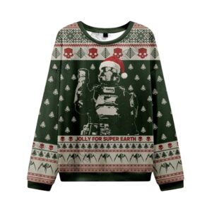 Alternative view of 2025 Christmas Jolly for Super Earth Ugly Sweater - Grishko.com