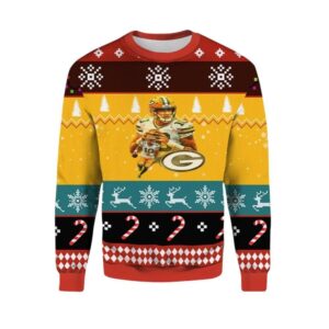 Alternative view of 2025 Christmas Jordan Love Packers Ugly Christmas Sweater - Grishko.com