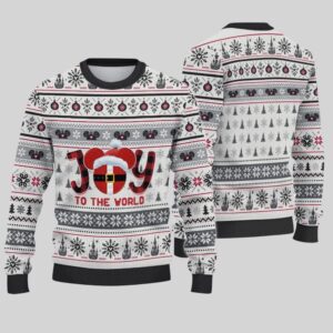2025 Christmas Joy To The World Mouse Christmas Ugly Sweatshirt - Grishko.com