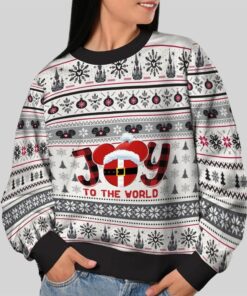 Alternative view of 2025 Christmas Joy To The World Mouse Christmas Ugly Sweatshirt  