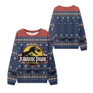 Alternative view of 2025 Christmas Jurassic Park Ugly Sweater - Grishko.com