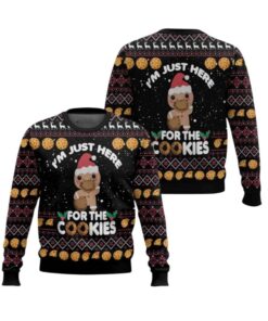 Alternative view of 2025 Christmas Just Here For The Cookies Ugly Christmas Sweater  