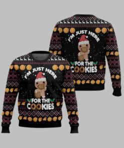 2025 Christmas Just Here For The Cookies Ugly Christmas Sweater  