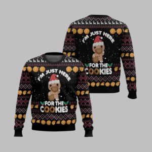 2025 Christmas Just Here For The Cookies Ugly Christmas Sweater - Grishko.com