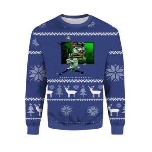 Alternative view of 2025 Christmas Kenneth Walker Seahawks Ugly Christmas Sweater - Grishko.com
