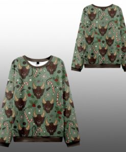 2025 Christmas Krampus And Candy Cane Ugly Sweater  