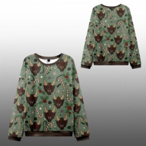 2025 Christmas Krampus And Candy Cane Ugly Sweater - Grishko.com