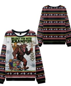 Alternative view of 2025 Christmas Krampus Catches Children Ugly Sweater  