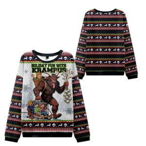 Alternative view of 2025 Christmas Krampus Catches Children Ugly Sweater - Grishko.com