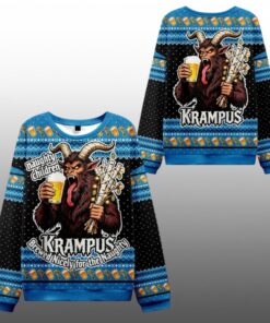 2025 Christmas Krampus Drinking Beer Ugly Sweater  