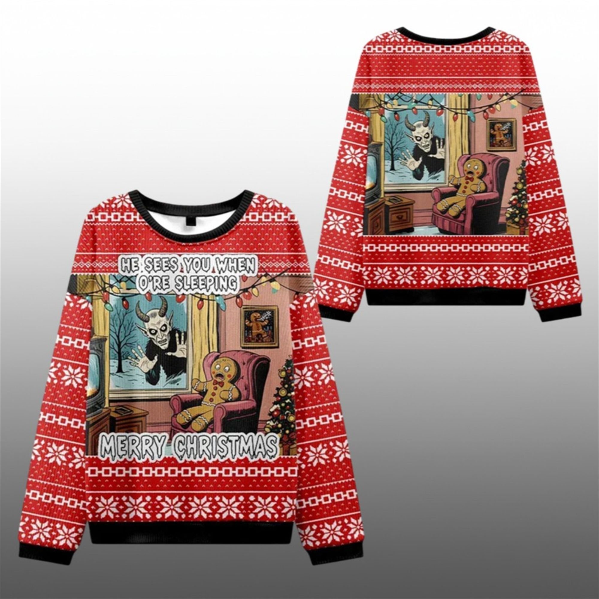 2025 Christmas Krampus Is Coming Ugly Sweater - Grishko.com