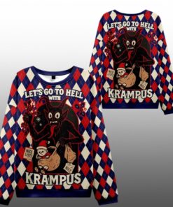 2025 Christmas Krampus Let's Go to Hell Ugly Sweater  