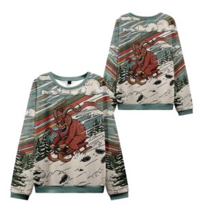 Alternative view of 2025 Christmas Krampus Sled Ugly Sweater - Grishko.com