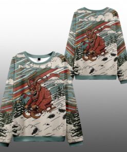 2025 Christmas Krampus Sled Ugly Sweater  