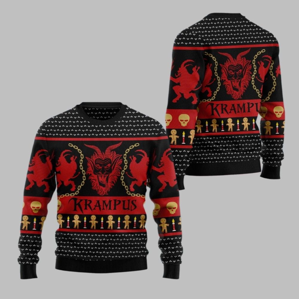 2025 Christmas Krampus Ugly Christmas Sweater - Grishko.com