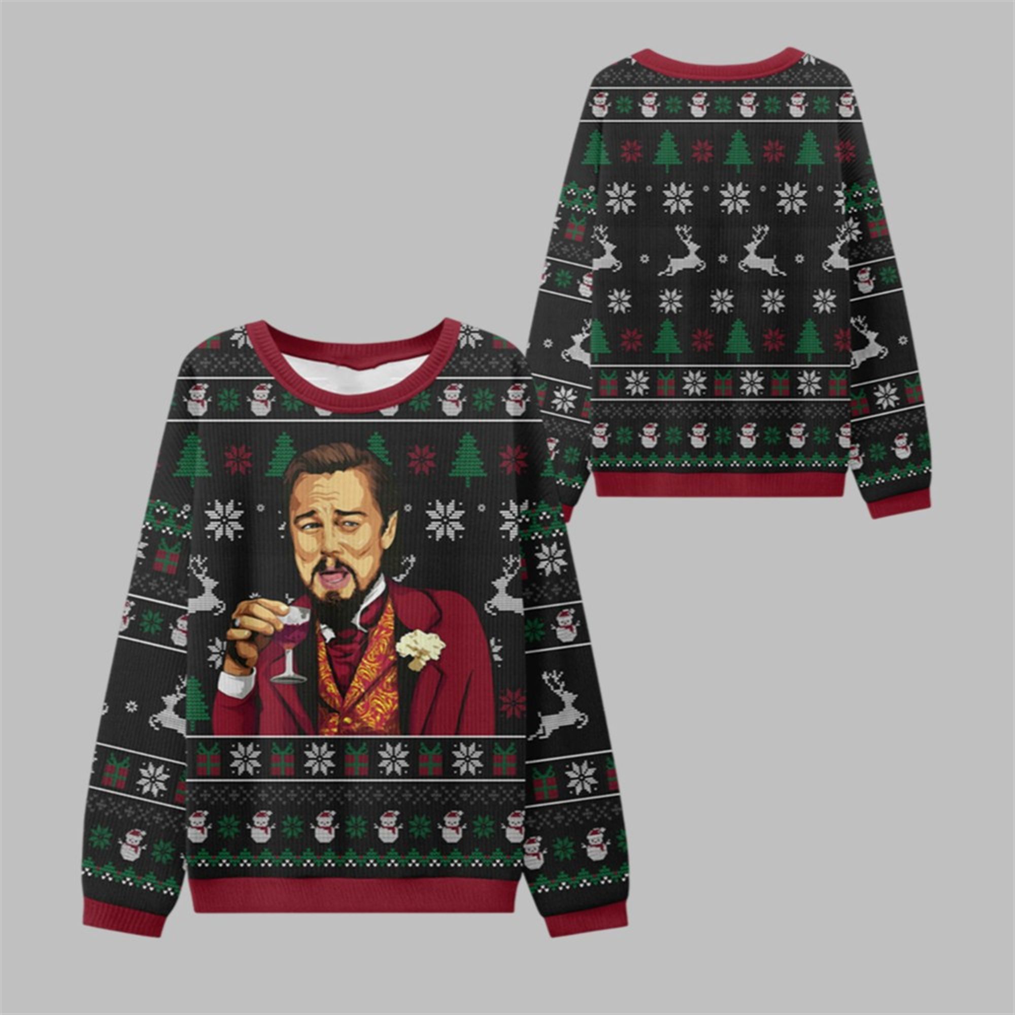 2025 Christmas Laughing Meme Toast Ugly Sweater - Grishko.com