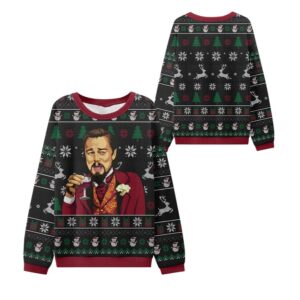 Alternative view of 2025 Christmas Laughing Meme Toast Ugly Sweater - Grishko.com