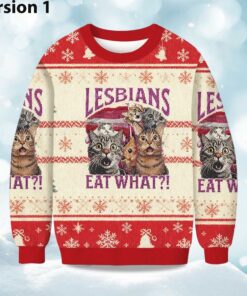 2025 Christmas Lesbians Eat What Cat Ugly Sweater