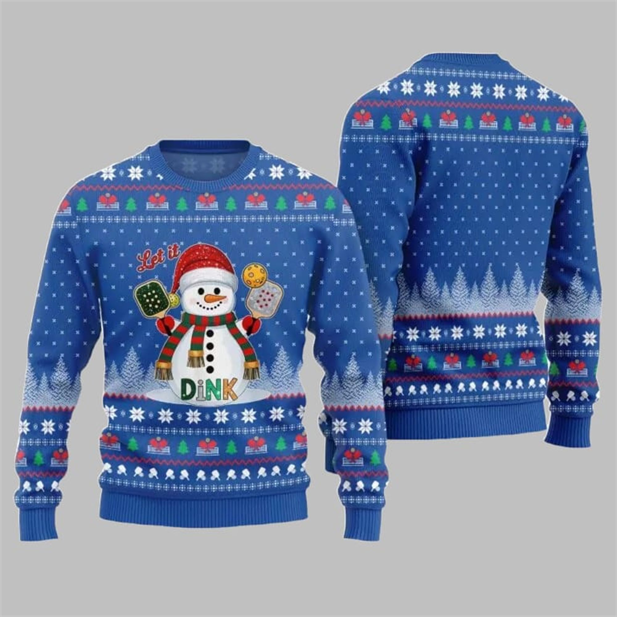 2025 Christmas Let It Dink Pickleball Ugly Sweater - Grishko.com - Image 5