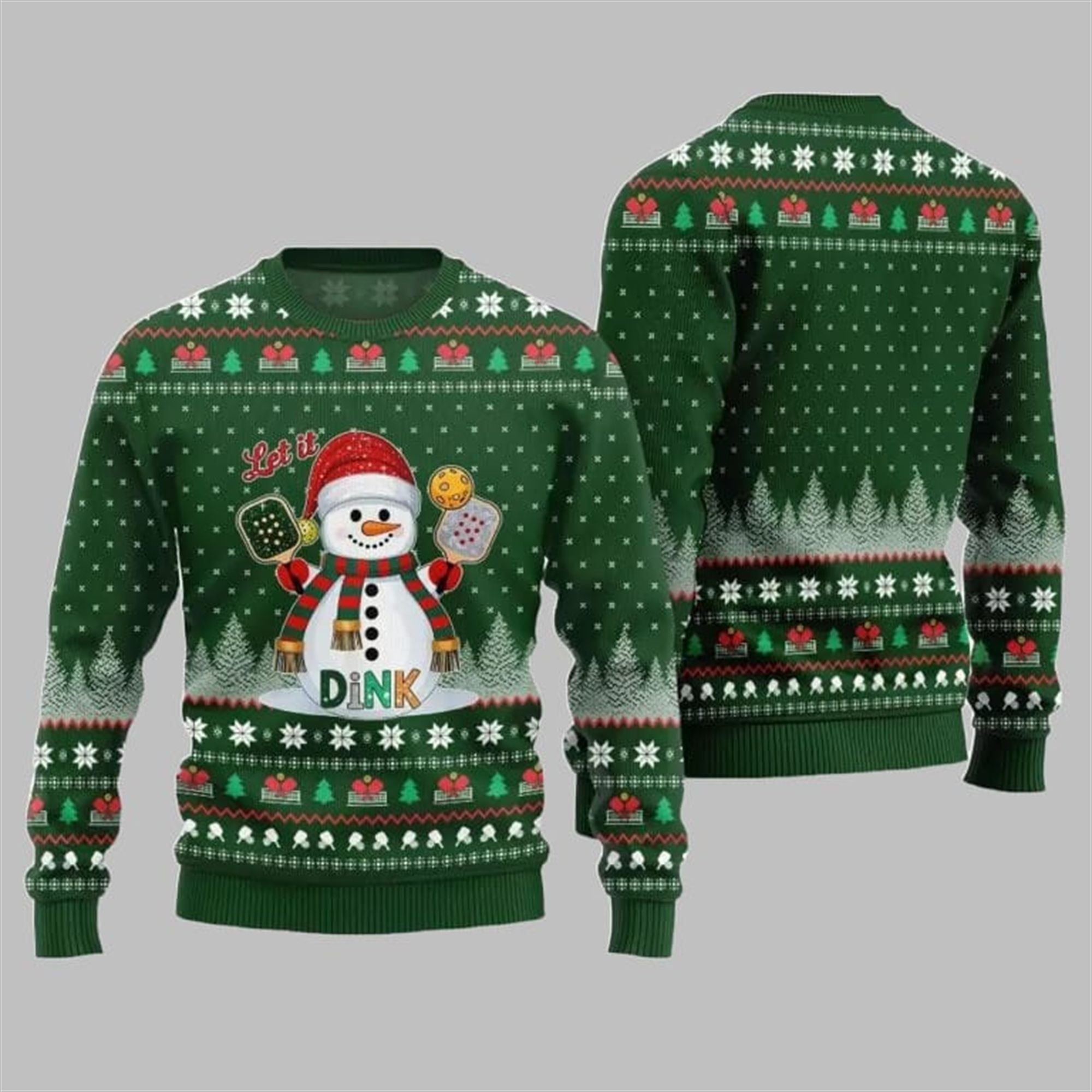2025 Christmas Let It Dink Pickleball Ugly Sweater - Grishko.com