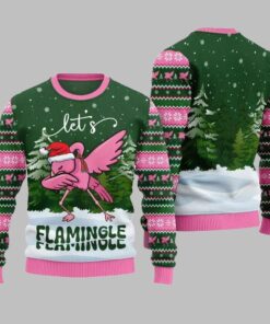 2025 Christmas Lets Flamingle Ugly Christmas Sweater  