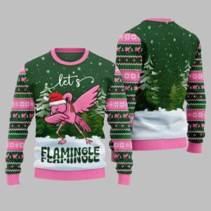 2025 Christmas Lets Flamingle Ugly Christmas Sweater - Grishko.com