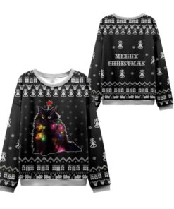 Alternative view of 2025 Christmas Lights Cat Christmas Ugly Sweater  