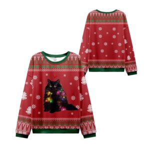 Alternative view of 2025 Christmas Lights Cat Ugly Christmas Sweater - Grishko.com