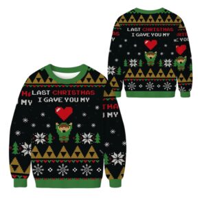 Alternative view of 2025 Christmas Link To My Heart Zelda Ugly Sweater - Grishko.com