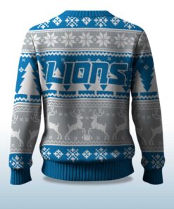Alternative view of 2025 Christmas Lions Reindeer Football Ugly Sweater