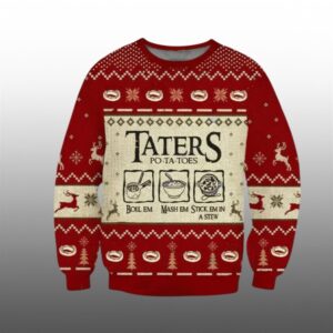 2025 Christmas LOTR Taters Potatoes Ugly Christmas Sweater - Grishko.com