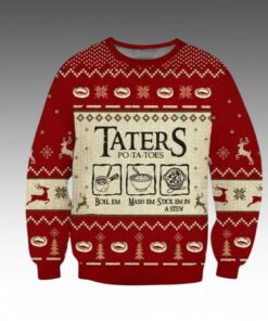 Alternative view of 2025 Christmas LOTR Taters Potatoes Ugly Christmas Sweater  