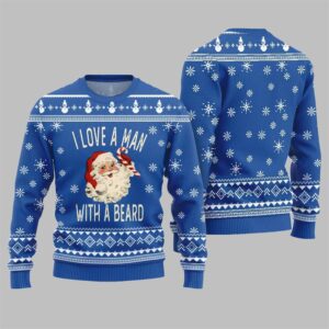 2025 Christmas Love Man With Beard Ugly Sweater - Grishko.com