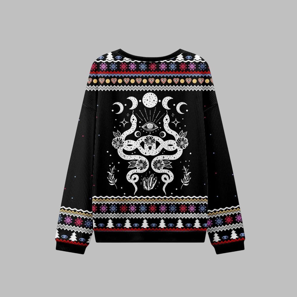 2025 Christmas Lunar Serpent Alchemy Ugly Christmas Sweater - Image 3