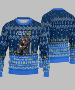 2025 Christmas Man Warrior Of God A Child Of God A Man Of Faith Christmas Ugly Sweatshirt  