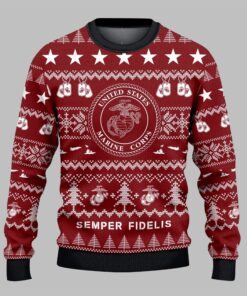 2025 Christmas Marine Corps Semper Fidelis Ugly Sweater  