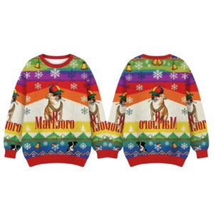 Alternative view of 2025 Christmas Marlboro Chihuahua Smoking Meme Ugly Sweater - Grishko.com