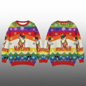 2025 Christmas Marlboro Chihuahua Smoking Meme Ugly Sweater - Grishko.com