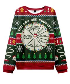Alternative view of 2025 Christmas May Ask Yourself Ugly Sweater  